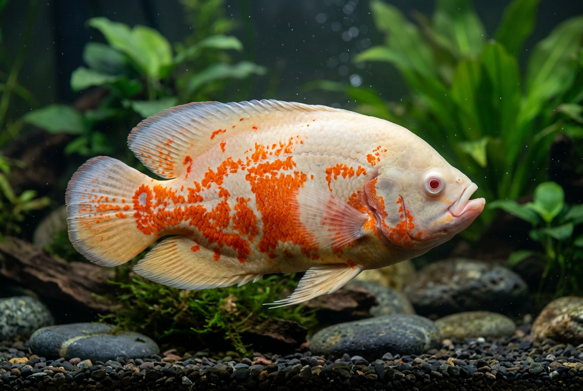 AI-generated Albino Red Oscar