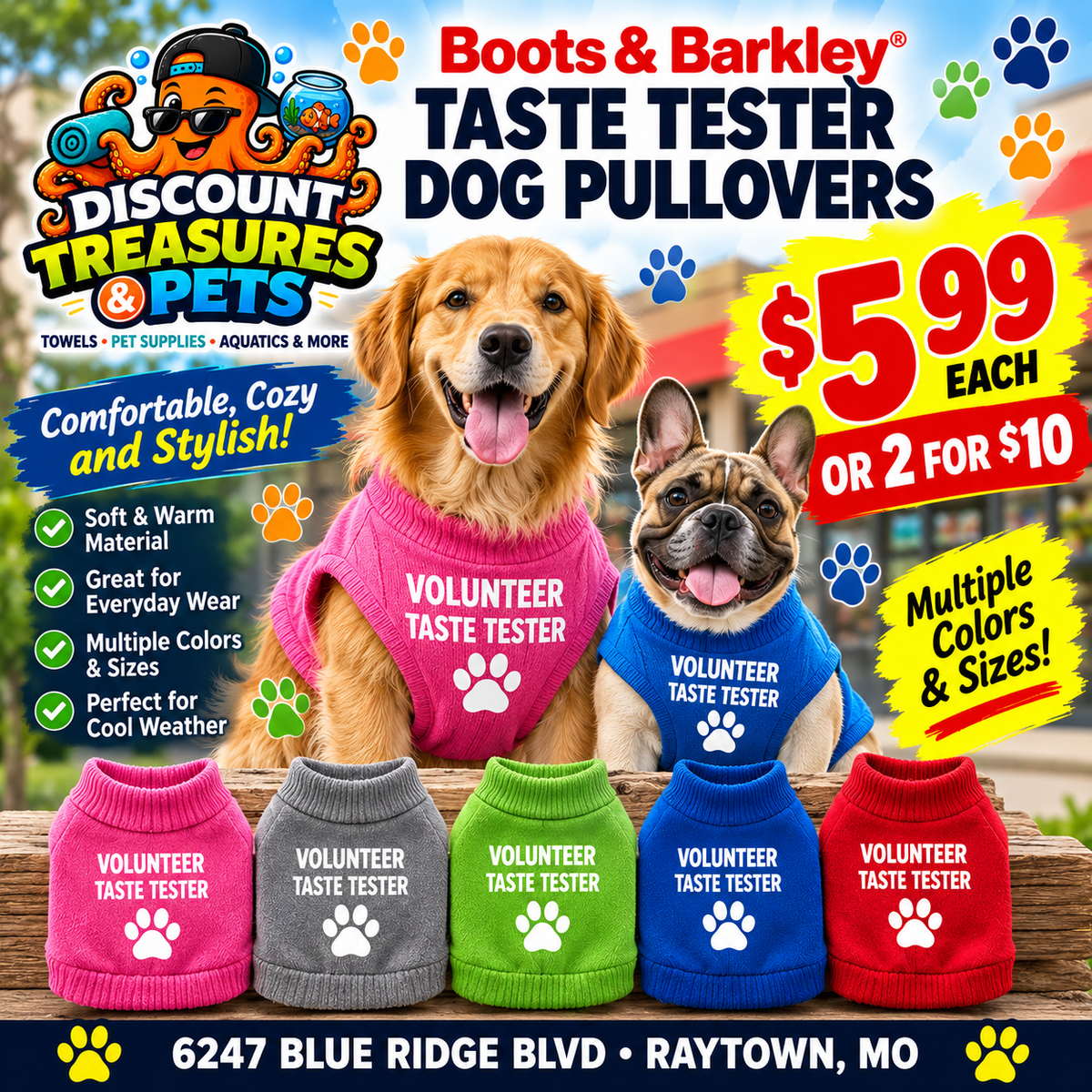 Boots & Barkley Taste Tester Dog Pullover